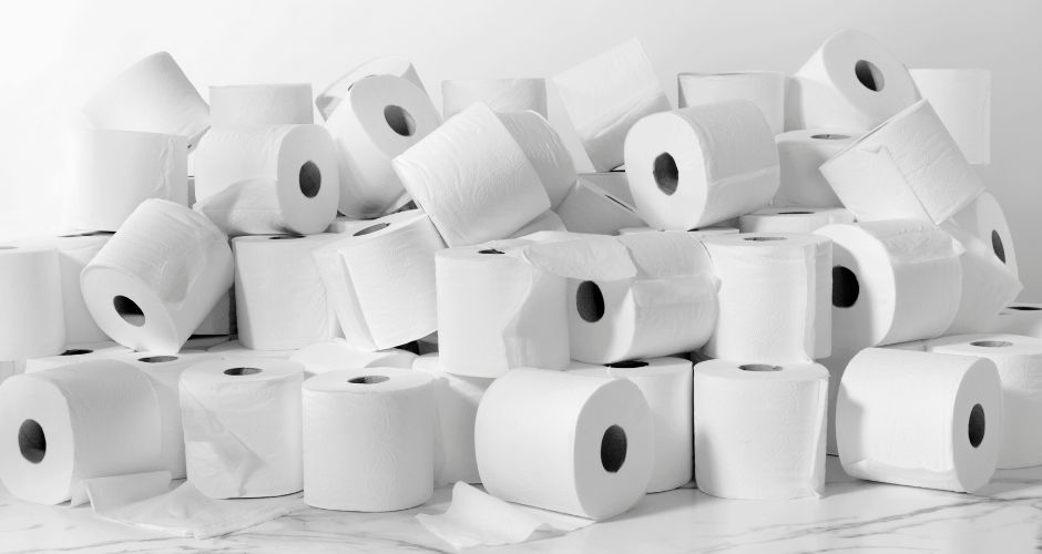 pile of toilet paper